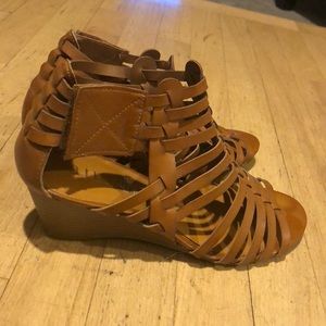 Brown a.n.a open toed heels/sandals. Worn twice.